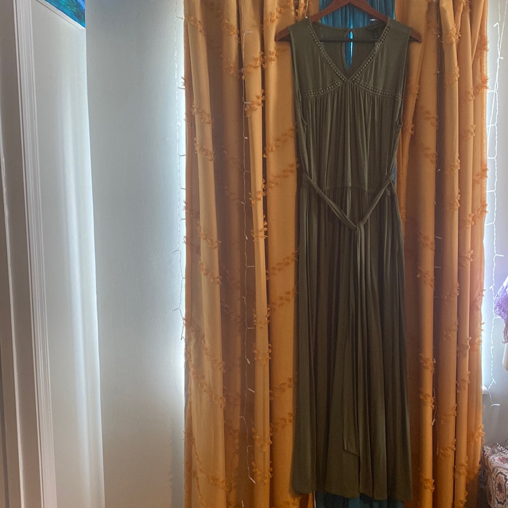 Still tagged, never worn!!! Bohemian style, hunter green, sleeveless dress
